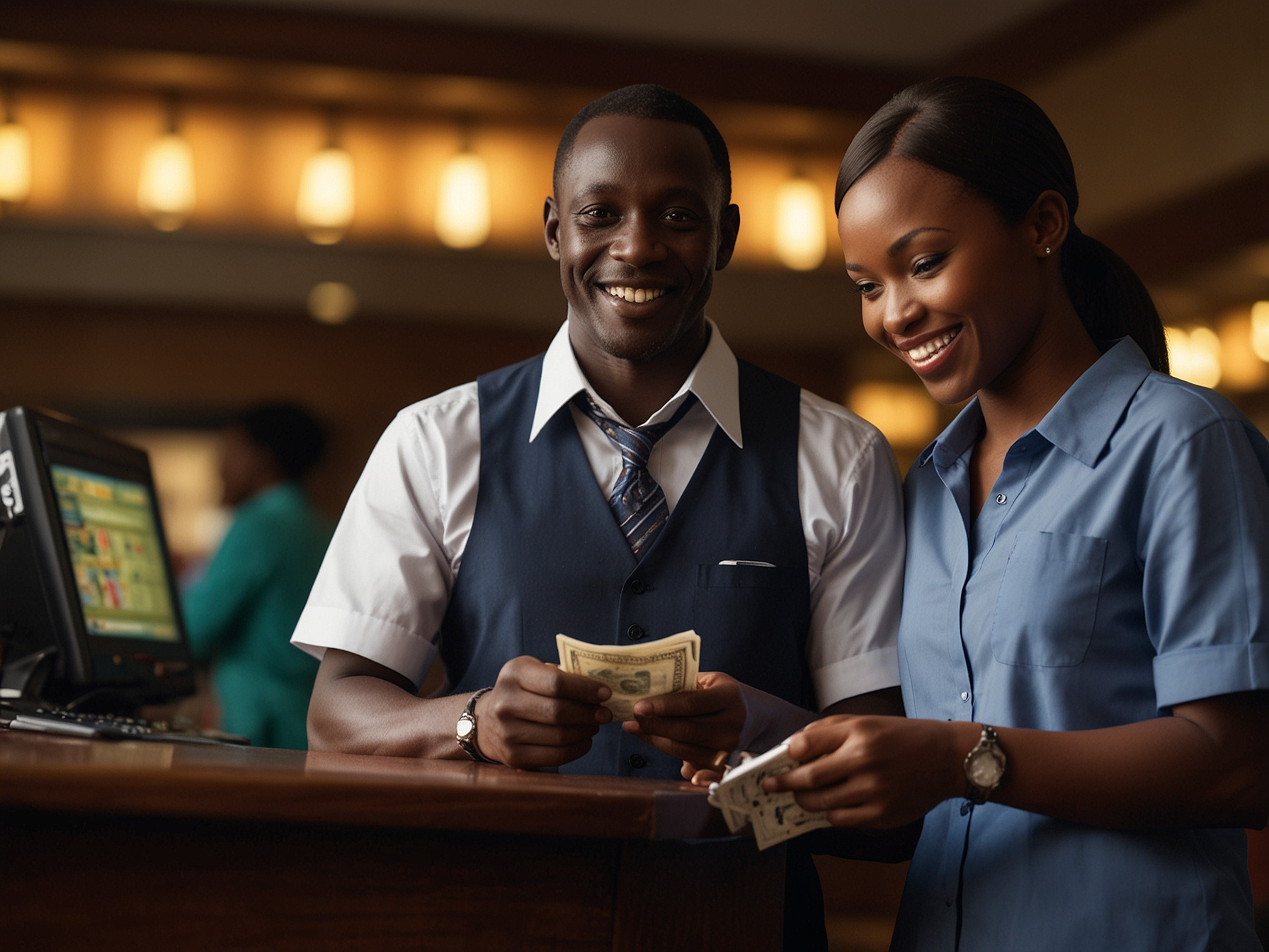 Cash deposit and cards for betting